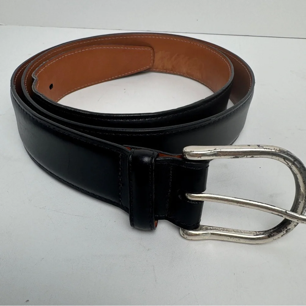 Allen Edmunds 40 Black Genuine Leather Belt Made In USA